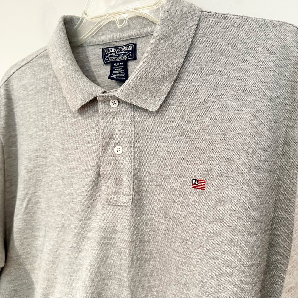 Ralph Lauren Polo Jeans Company 100% Cotton Polo Shirt Men's‎ XL Gray Casual